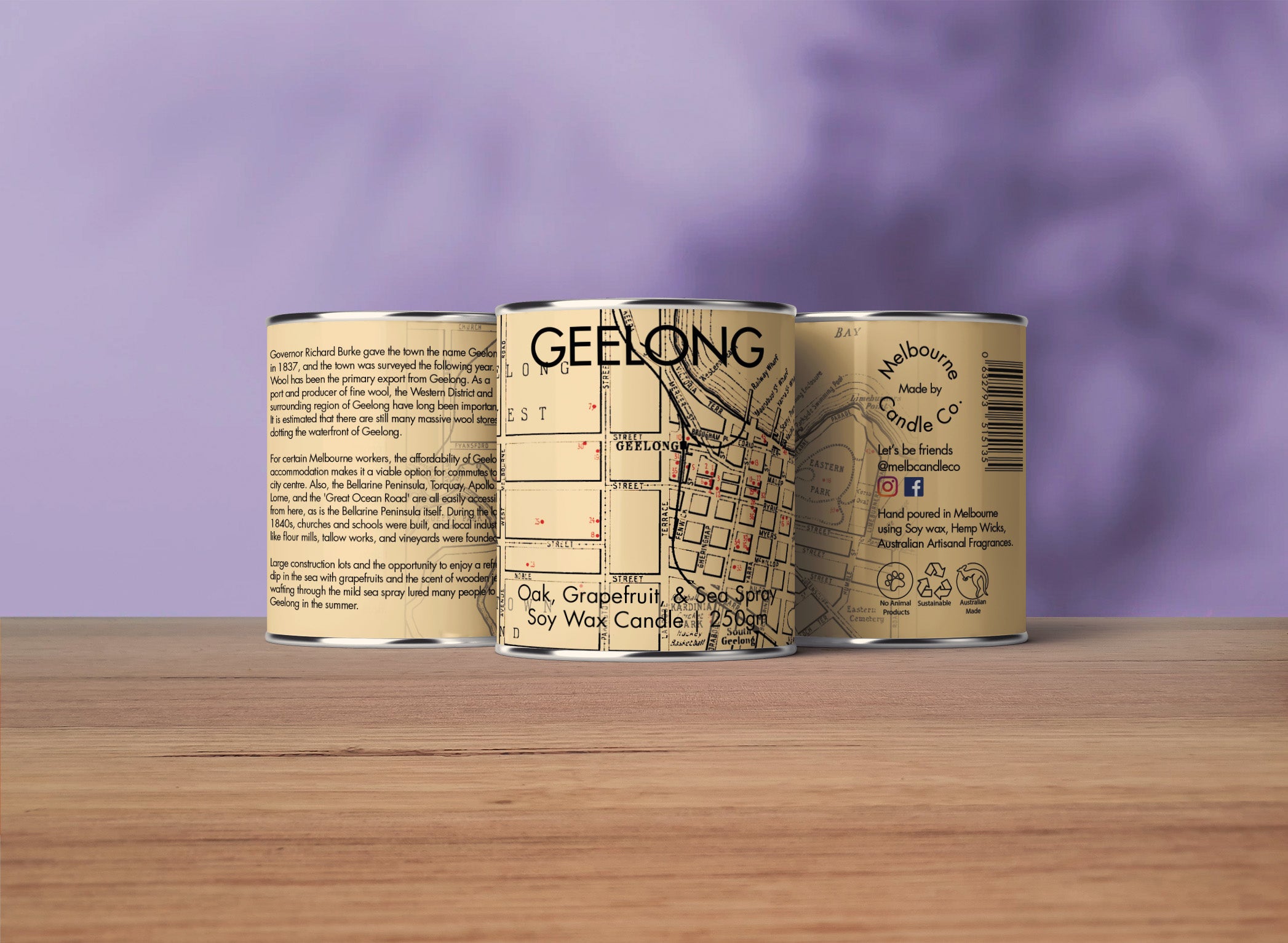 Geelong Candle Oak, Grapefruit, & Sea Spray Melbourne Candle Co.